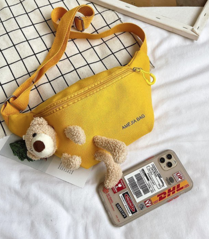 KW80968 Bear Chest Shoulder Bag Yellow